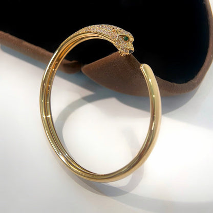 [Angela Jewelry]PANTHERE HALF DIAMOND OPEN BRACELET