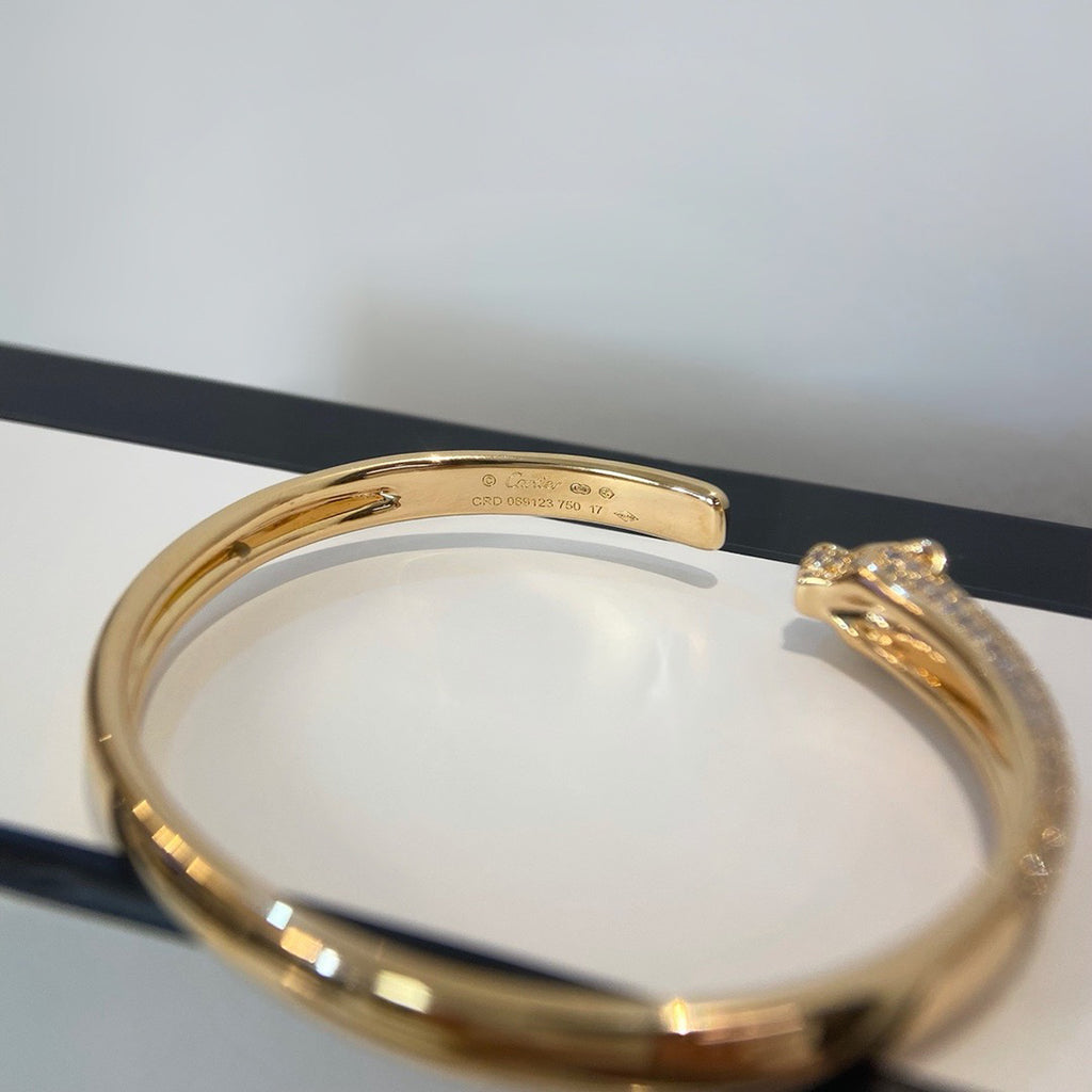 [Angela Jewelry]PANTHERE HALF DIAMOND OPEN BRACELET