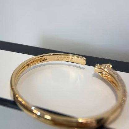 [Angela Jewelry]PANTHERE HALF DIAMOND OPEN BRACELET