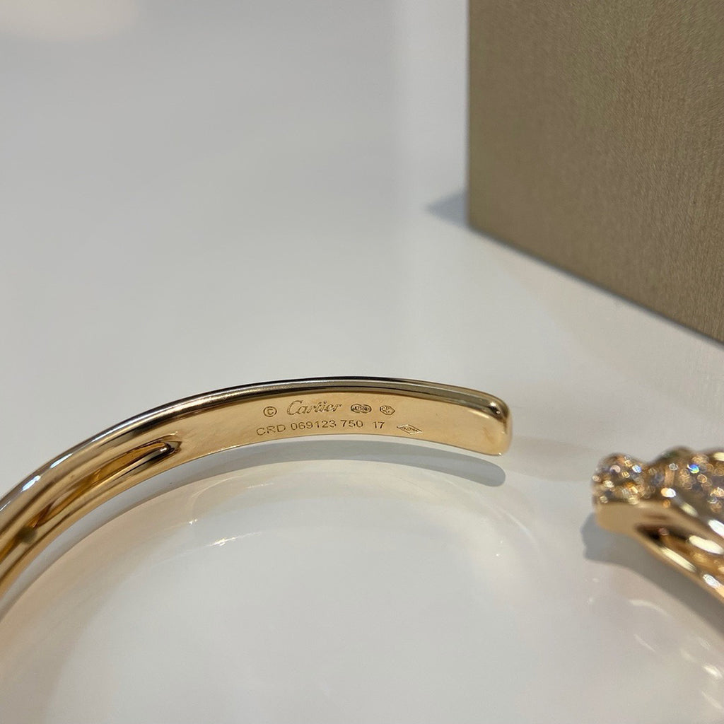 [Angela Jewelry]PANTHERE HALF DIAMOND OPEN BRACELET