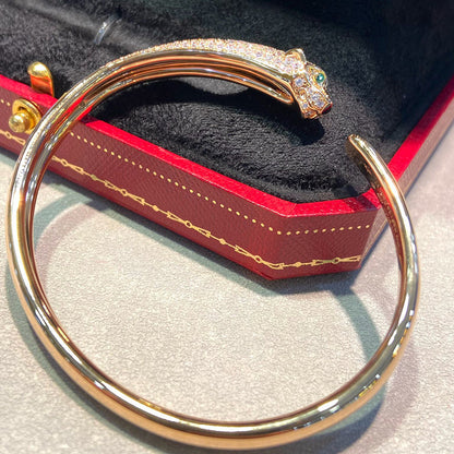 [Angela Jewelry]PANTHERE HALF DIAMOND OPEN BRACELET