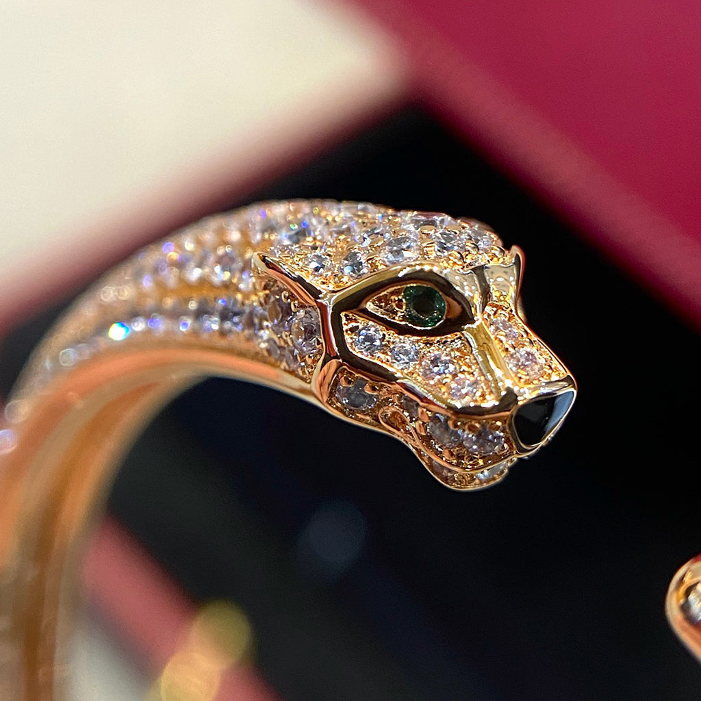 [Angela Jewelry]PANTHERE HALF DIAMOND OPEN BRACELET