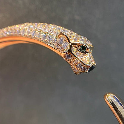 [Angela Jewelry]PANTHERE HALF DIAMOND OPEN BRACELET