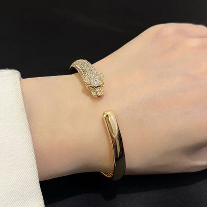 [Angela Jewelry]PANTHERE HALF DIAMOND OPEN BRACELET