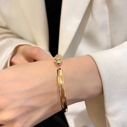 [Angela Jewelry]PANTHERE HALF DIAMOND OPEN BRACELET