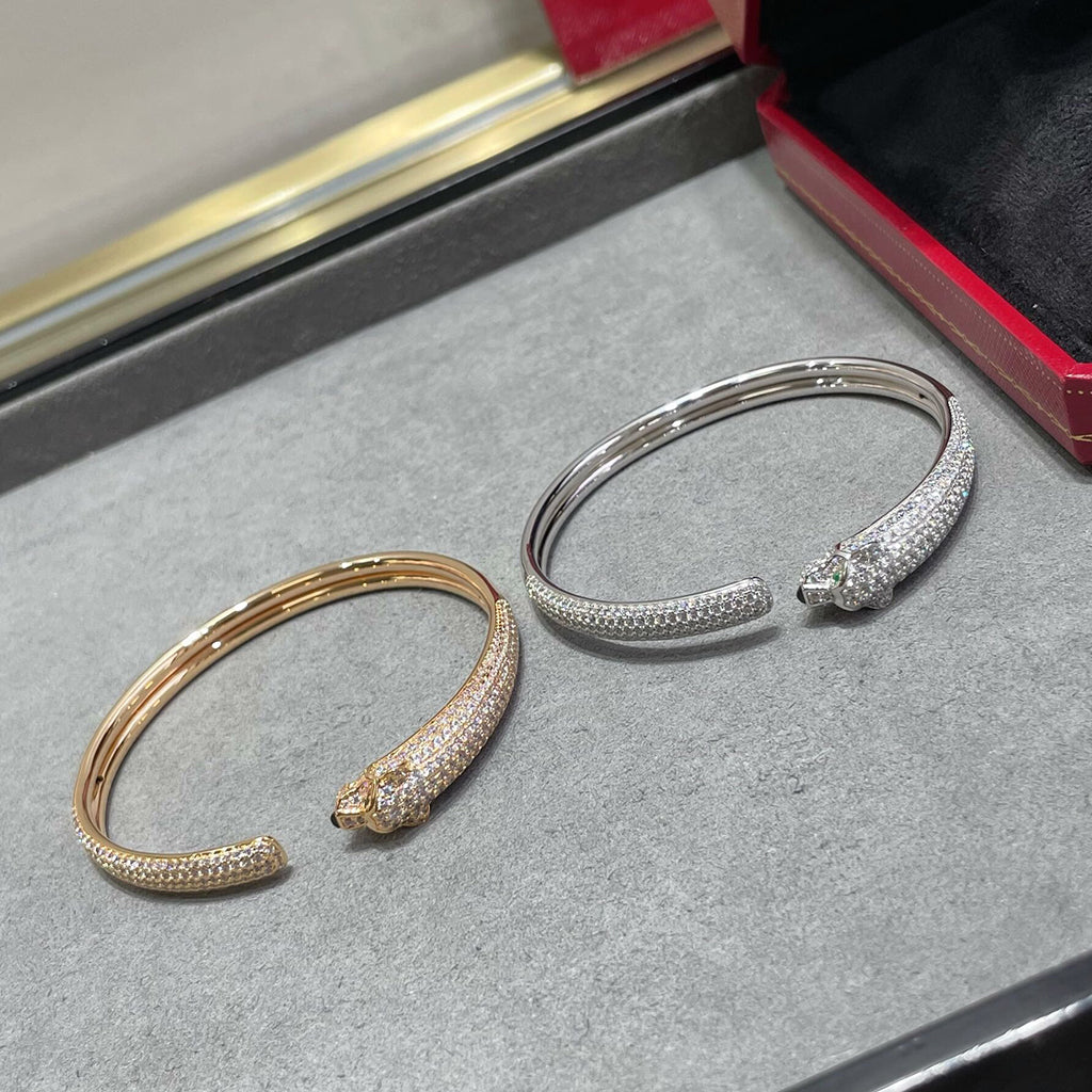 [Angela Jewelry]PANTHERE FULL DIAMOND OPEN BRACELET