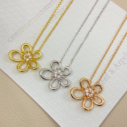 [Angela Jewelry]FLOWERLACE NECKLACE 5 DIAMONDS