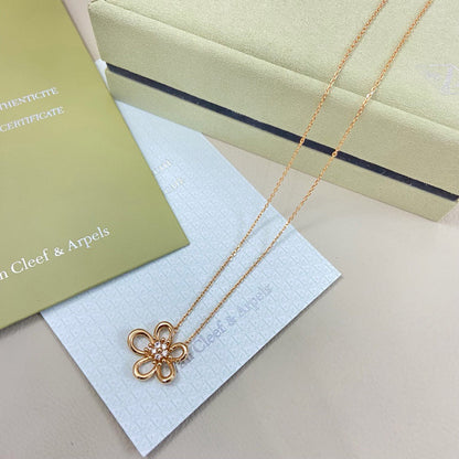 [Angela Jewelry]FLOWERLACE NECKLACE 5 DIAMONDS