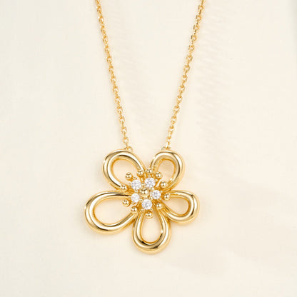 [Angela Jewelry]FLOWERLACE NECKLACE 5 DIAMONDS