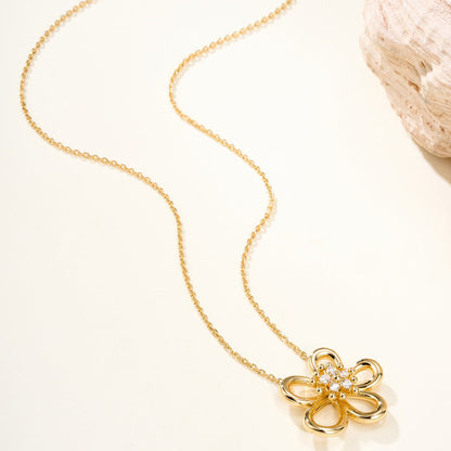 [Angela Jewelry]FLOWERLACE NECKLACE 5 DIAMONDS