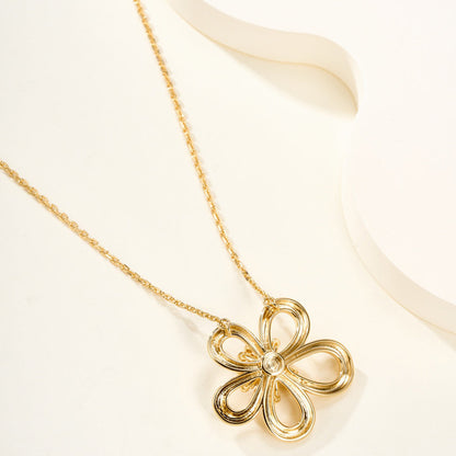 [Angela Jewelry]FLOWERLACE NECKLACE 5 DIAMONDS