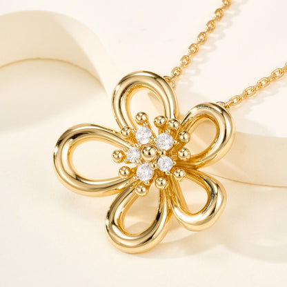 [Angela Jewelry]FLOWERLACE NECKLACE 5 DIAMONDS