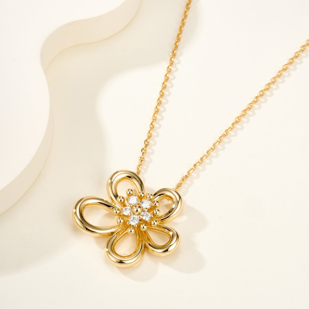 [Angela Jewelry]FLOWERLACE NECKLACE 5 DIAMONDS