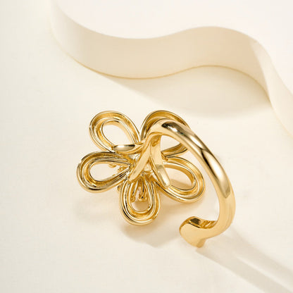 [Angela Jewelry]  FLOWERLACE OPEN RING 5 DIAMONDS