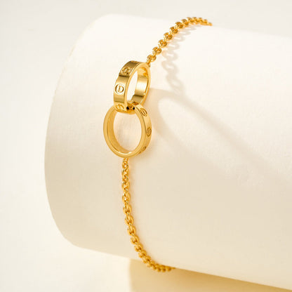 [Angela Jewelry]LOVE BRACELET DOUBLE RING