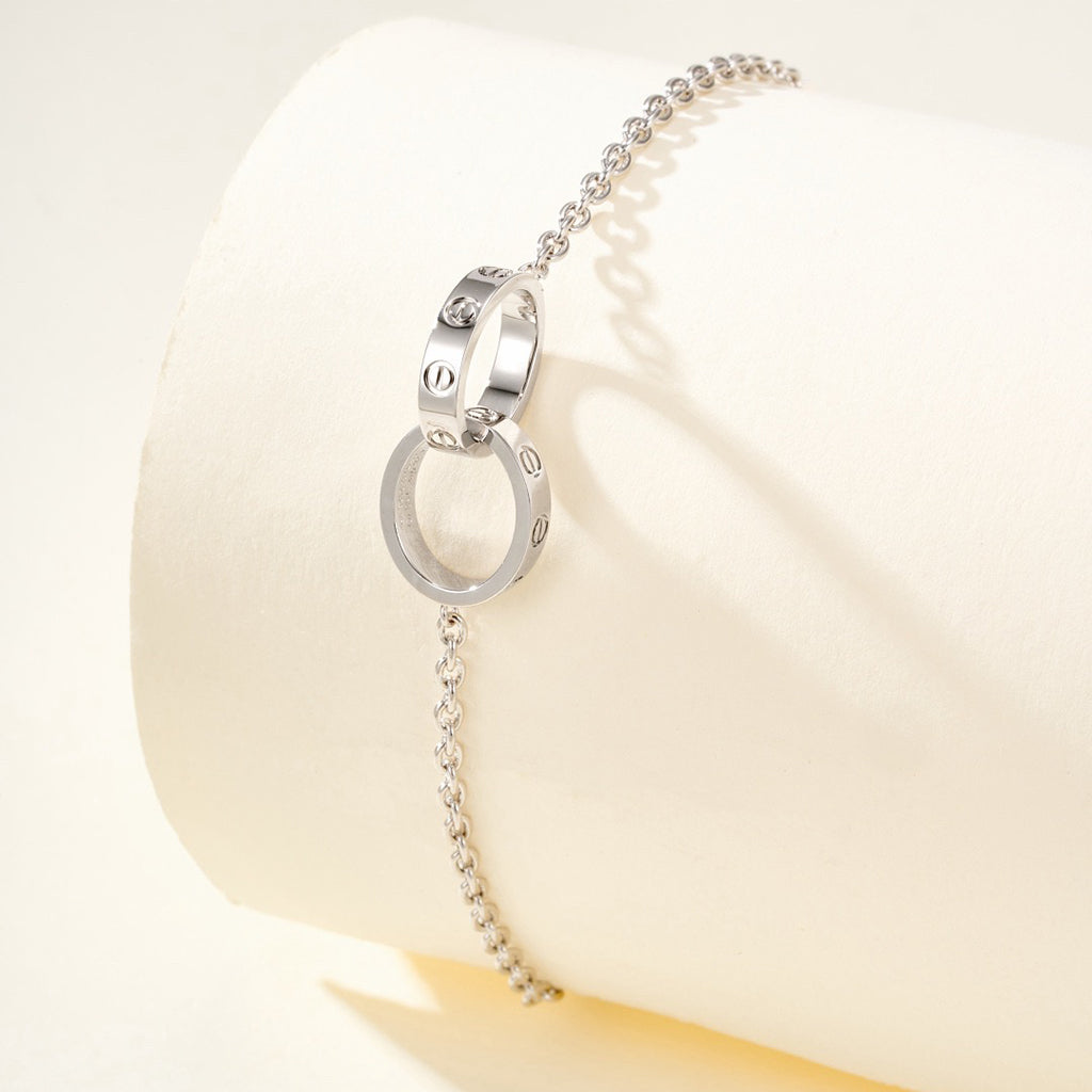 [Angela Jewelry]LOVE BRACELET DOUBLE RING