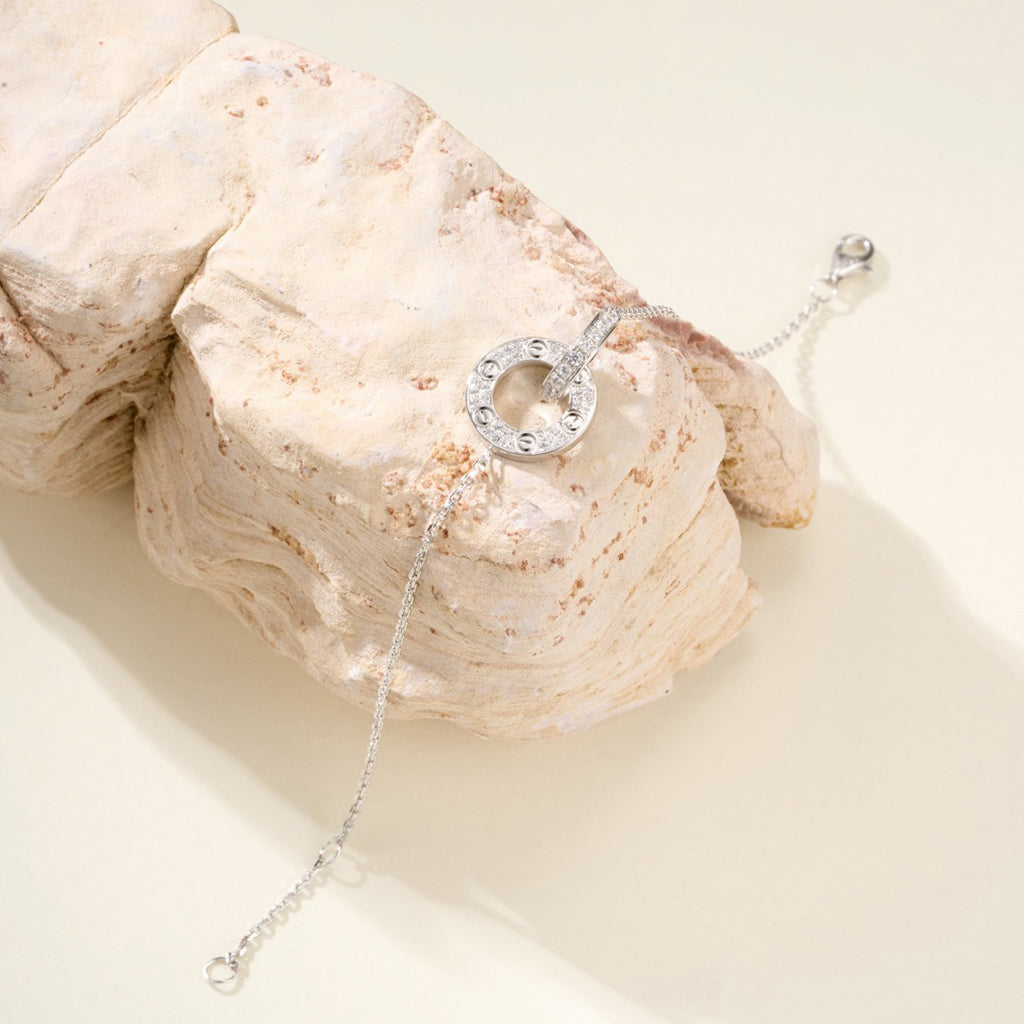 [Angela Jewelry]LOVE DOUBLE RING FULL DIAMOND BRACELET