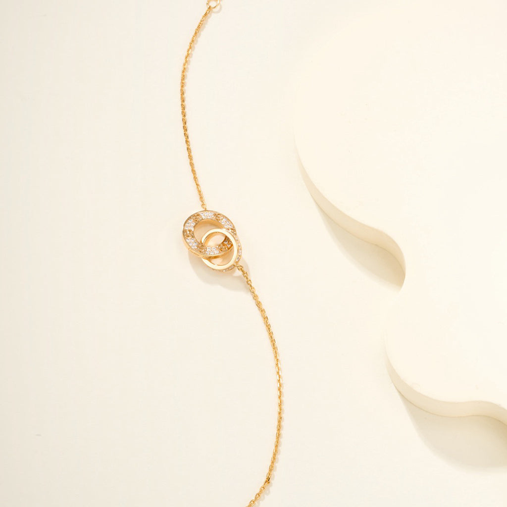[Angela Jewelry]LOVE DOUBLE RING FULL DIAMOND BRACELET
