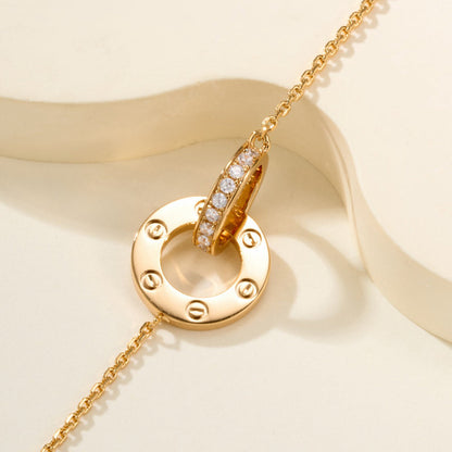 [Angela Jewelry]LOVE DOUBLE RING FULL DIAMOND BRACELET
