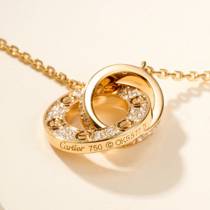 [Angela Jewelry]LOVE DOUBLE RING FULL DIAMOND BRACELET