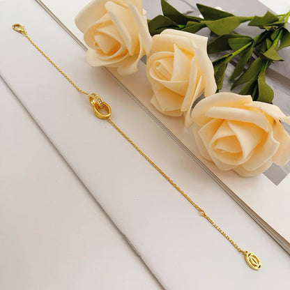 [Angela Jewelry]LOVE DOUBLE RING HALF DIAMOND BRACELET