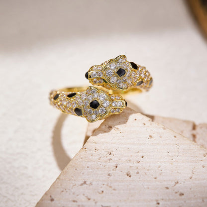 [Angela Jewelry]PANTHERE DOUBLE HEADED FULL DIAMOND  RING