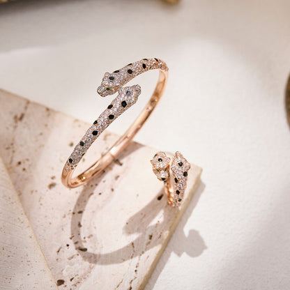 [Angela Jewelry]PANTHERE DOUBLE HEADED FULL DIAMOND  RING