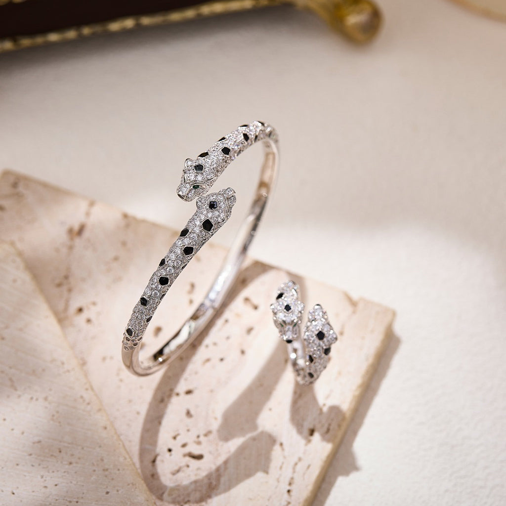 [Angela Jewelry]PANTHERE DOUBLE HEADED FULL DIAMOND  RING