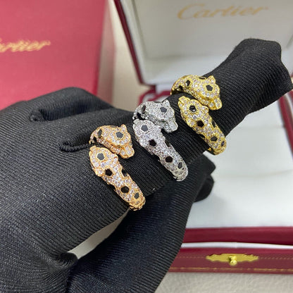 [Angela Jewelry]PANTHERE DOUBLE HEADED FULL DIAMOND  RING
