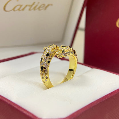 [Angela Jewelry]PANTHERE DOUBLE HEADED FULL DIAMOND  RING