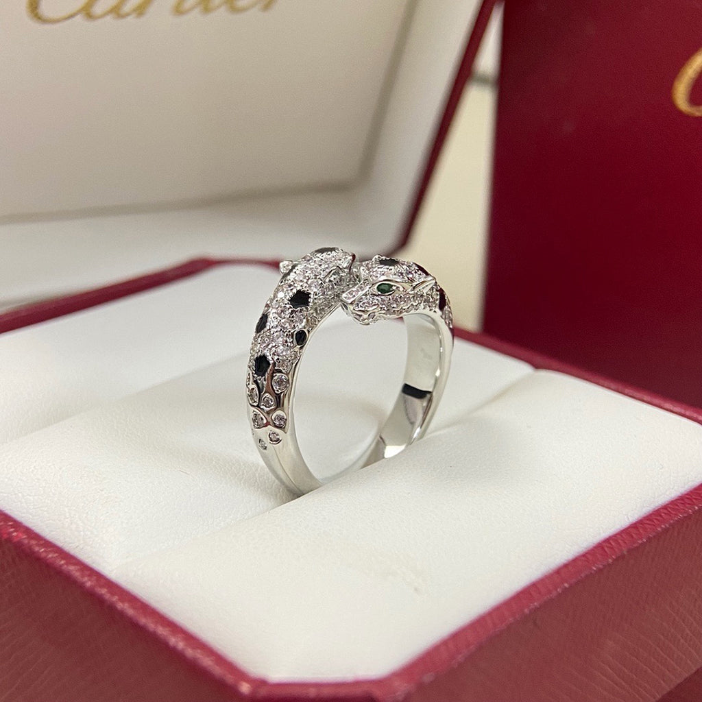 [Angela Jewelry]PANTHERE DOUBLE HEADED FULL DIAMOND  RING