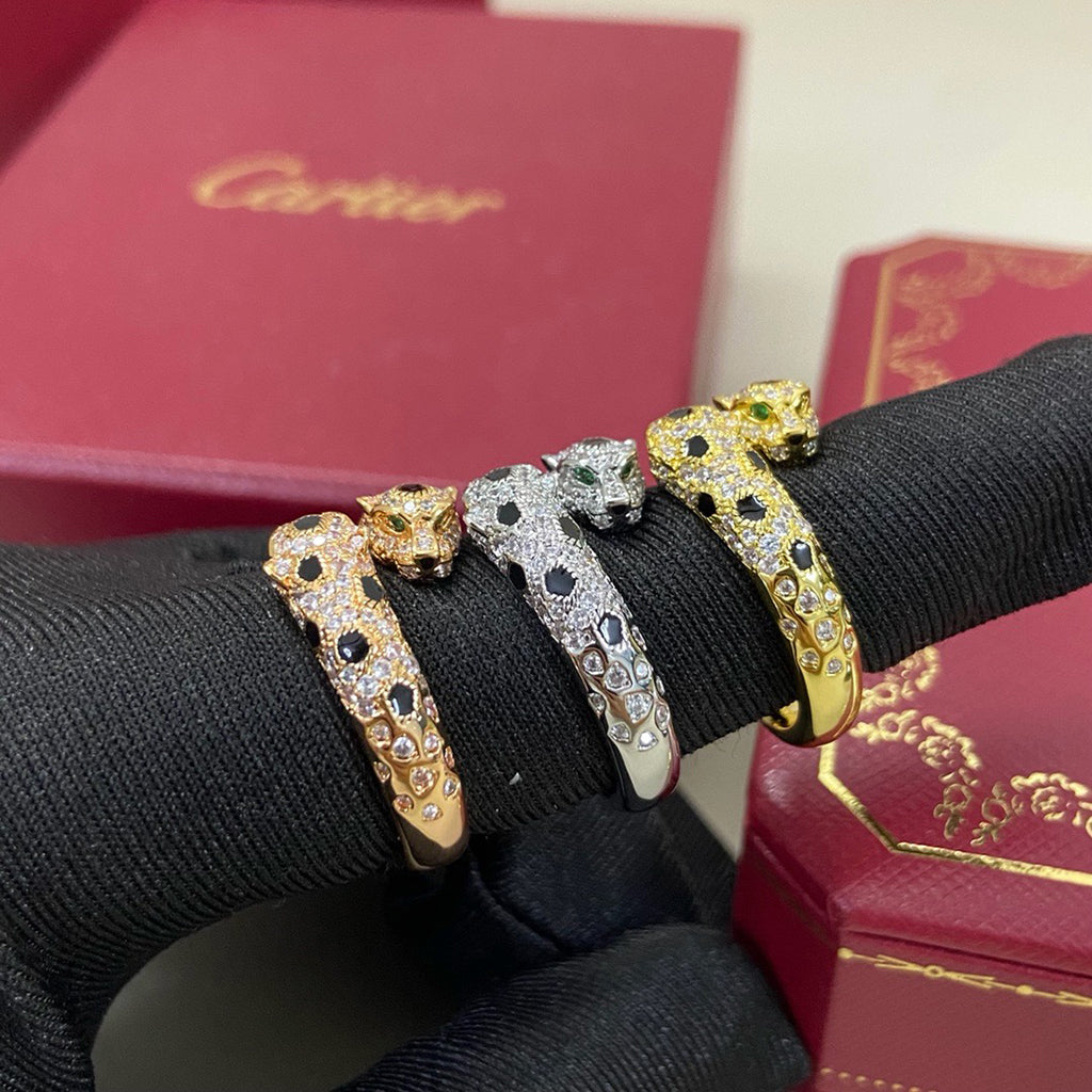 [Angela Jewelry]PANTHERE DOUBLE HEADED FULL DIAMOND  RING