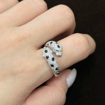 [Angela Jewelry]PANTHERE DOUBLE HEADED FULL DIAMOND  RING