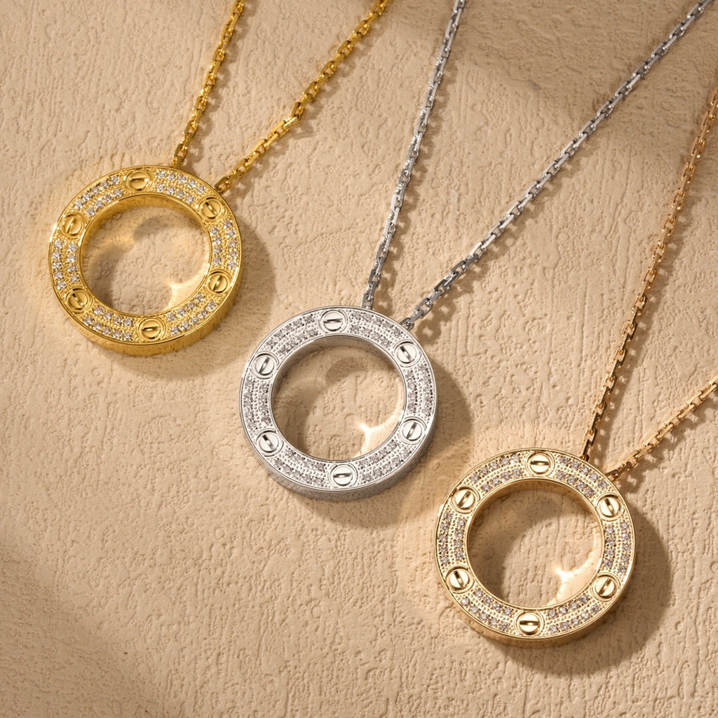 [Angela Jewelry]LOVE NECKLACE 16MM  FULL DIAMOND