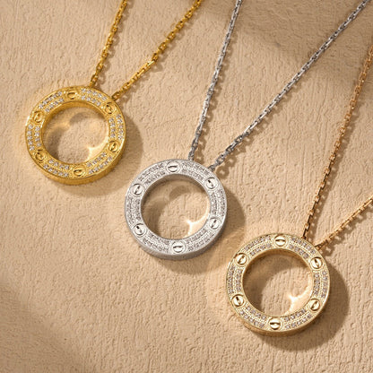 [Angela Jewelry]LOVE NECKLACE 16MM  FULL DIAMOND