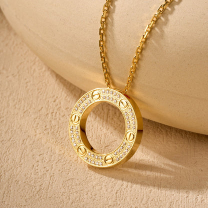[Angela Jewelry]LOVE NECKLACE 16MM  FULL DIAMOND