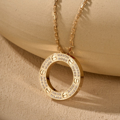 [Angela Jewelry]LOVE NECKLACE 16MM  FULL DIAMOND