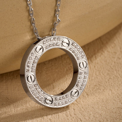 [Angela Jewelry]LOVE NECKLACE 16MM  FULL DIAMOND