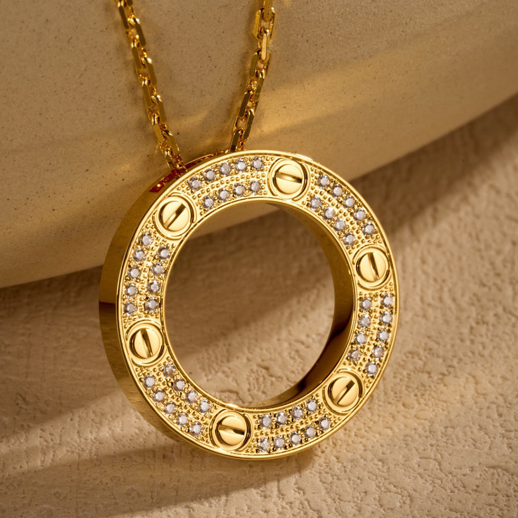 [Angela Jewelry]LOVE NECKLACE 16MM  FULL DIAMOND
