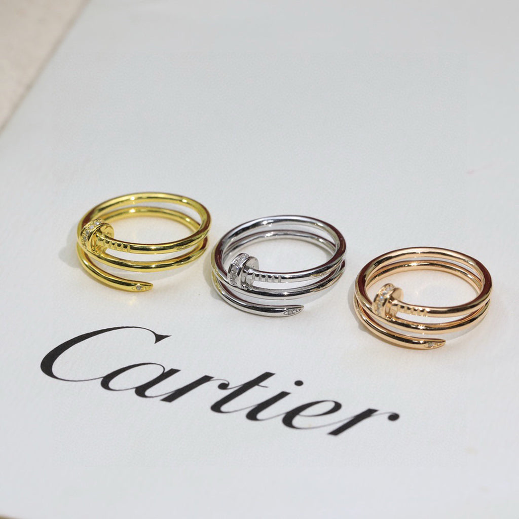 [Angela Jewelry]JUSTE RING 4.8MM HALF DIAMOND