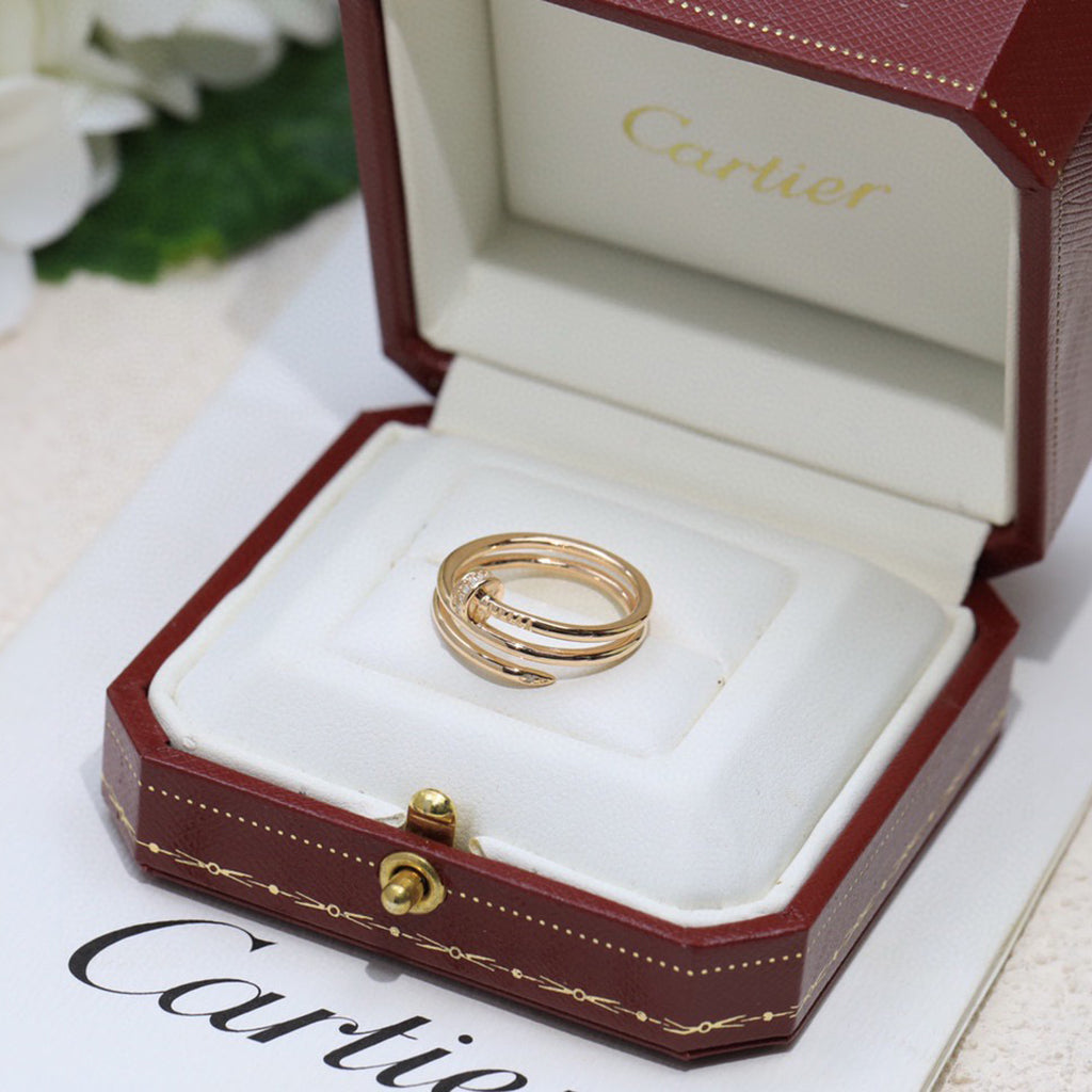 [Angela Jewelry]JUSTE RING 4.8MM HALF DIAMOND