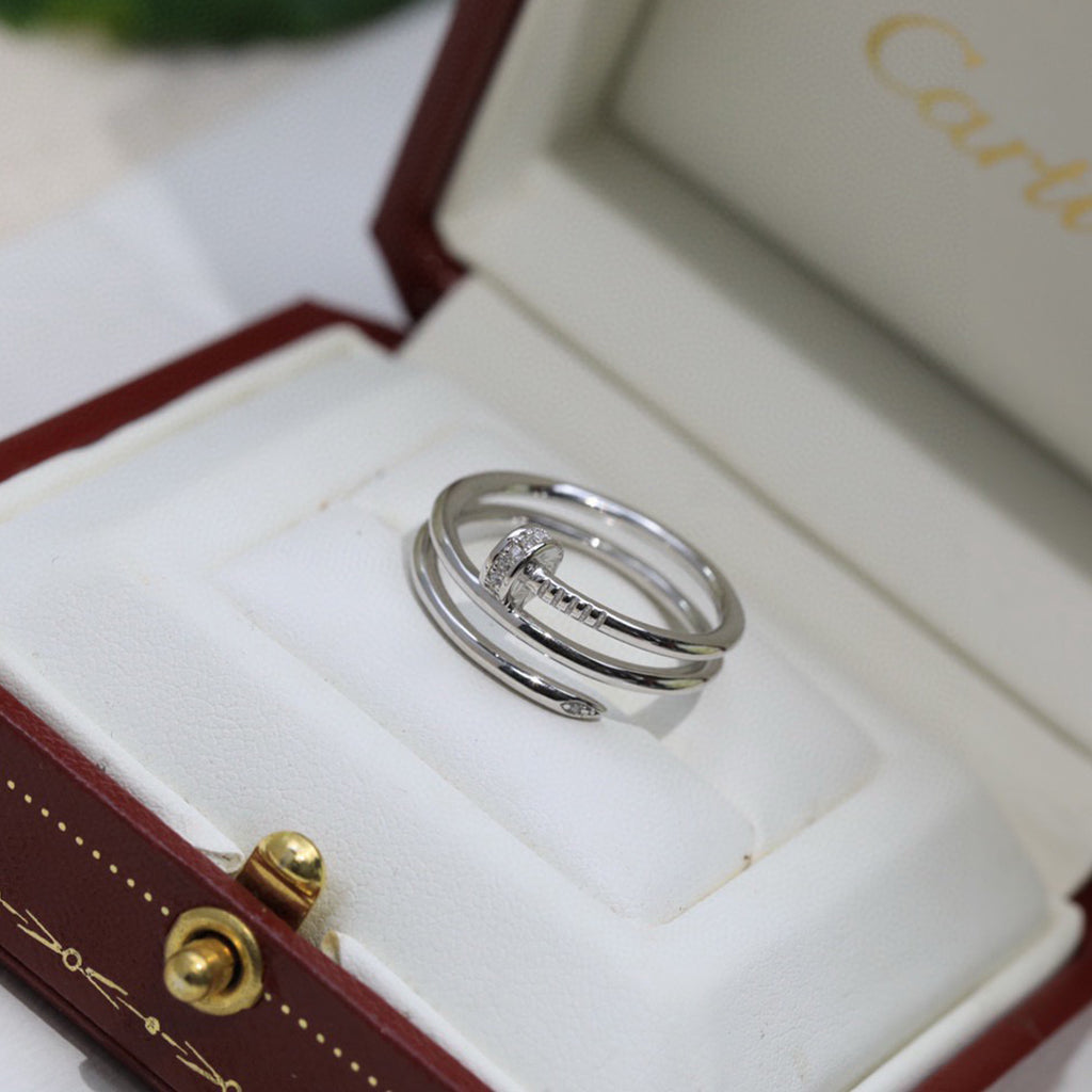 [Angela Jewelry]JUSTE RING 4.8MM HALF DIAMOND