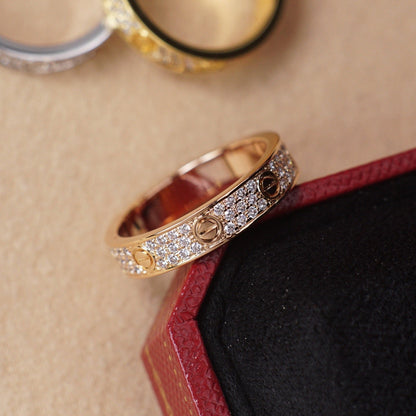 [Angela Jewelry]LOVE RING 4.0MM DIAMOND PAVED