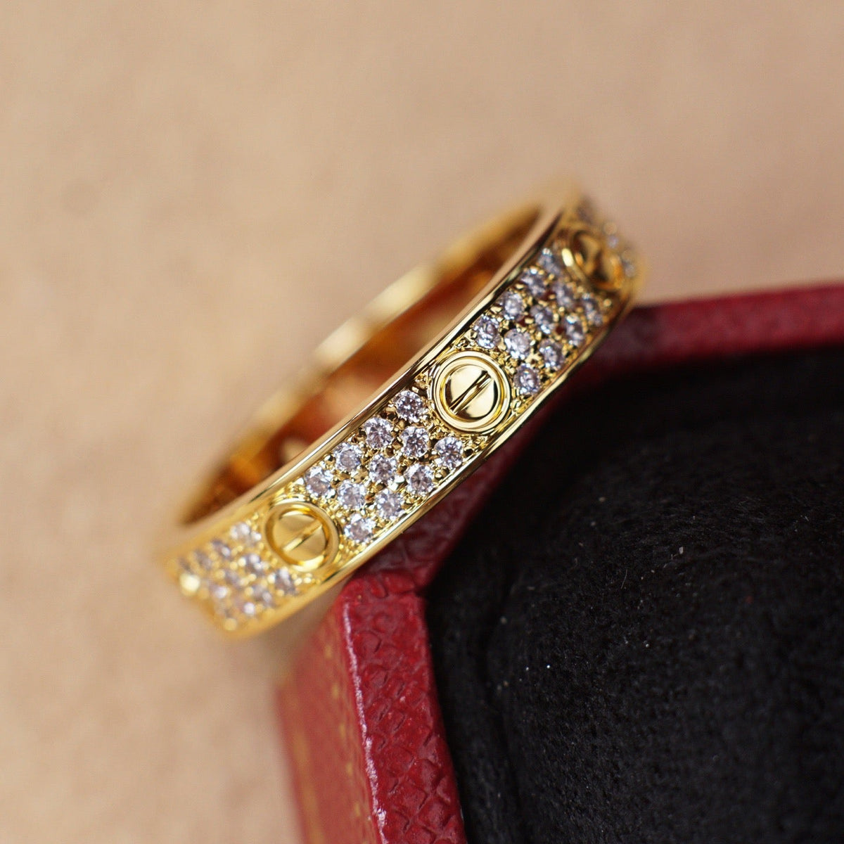 [Angela Jewelry]LOVE RING 4.0MM DIAMOND PAVED