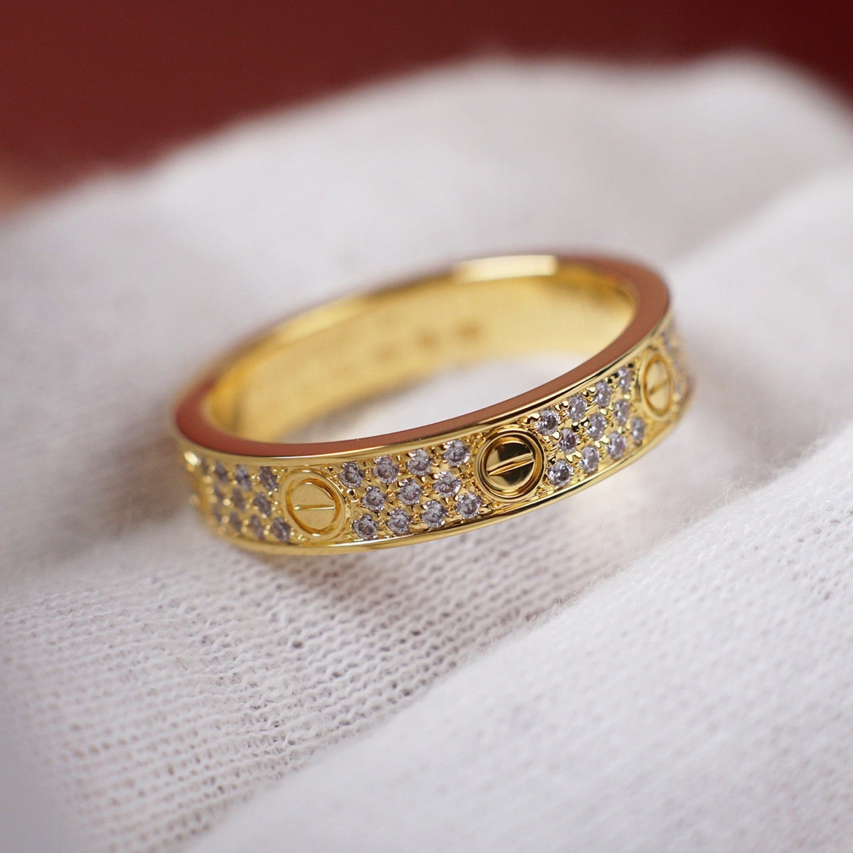 [Angela Jewelry]LOVE RING 4.0MM DIAMOND PAVED