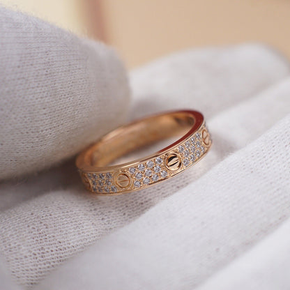 [Angela Jewelry]LOVE RING 4.0MM DIAMOND PAVED