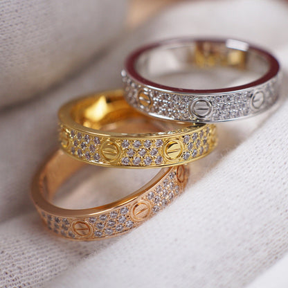 [Angela Jewelry]LOVE RING 4.0MM DIAMOND PAVED