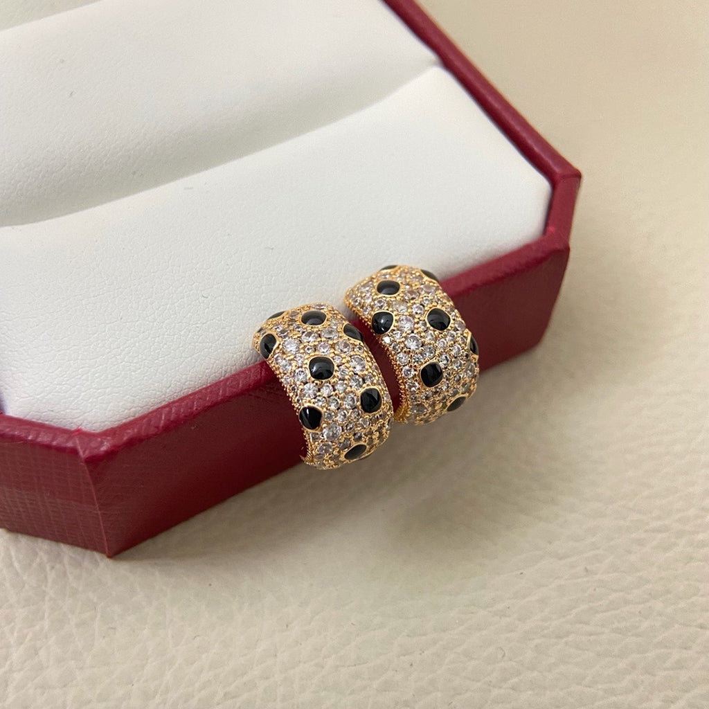 [Angela Jewelry]PANTHERE MINI FULL DIAMOND EARRINGS