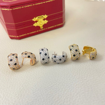 [Angela Jewelry]PANTHERE MINI FULL DIAMOND EARRINGS