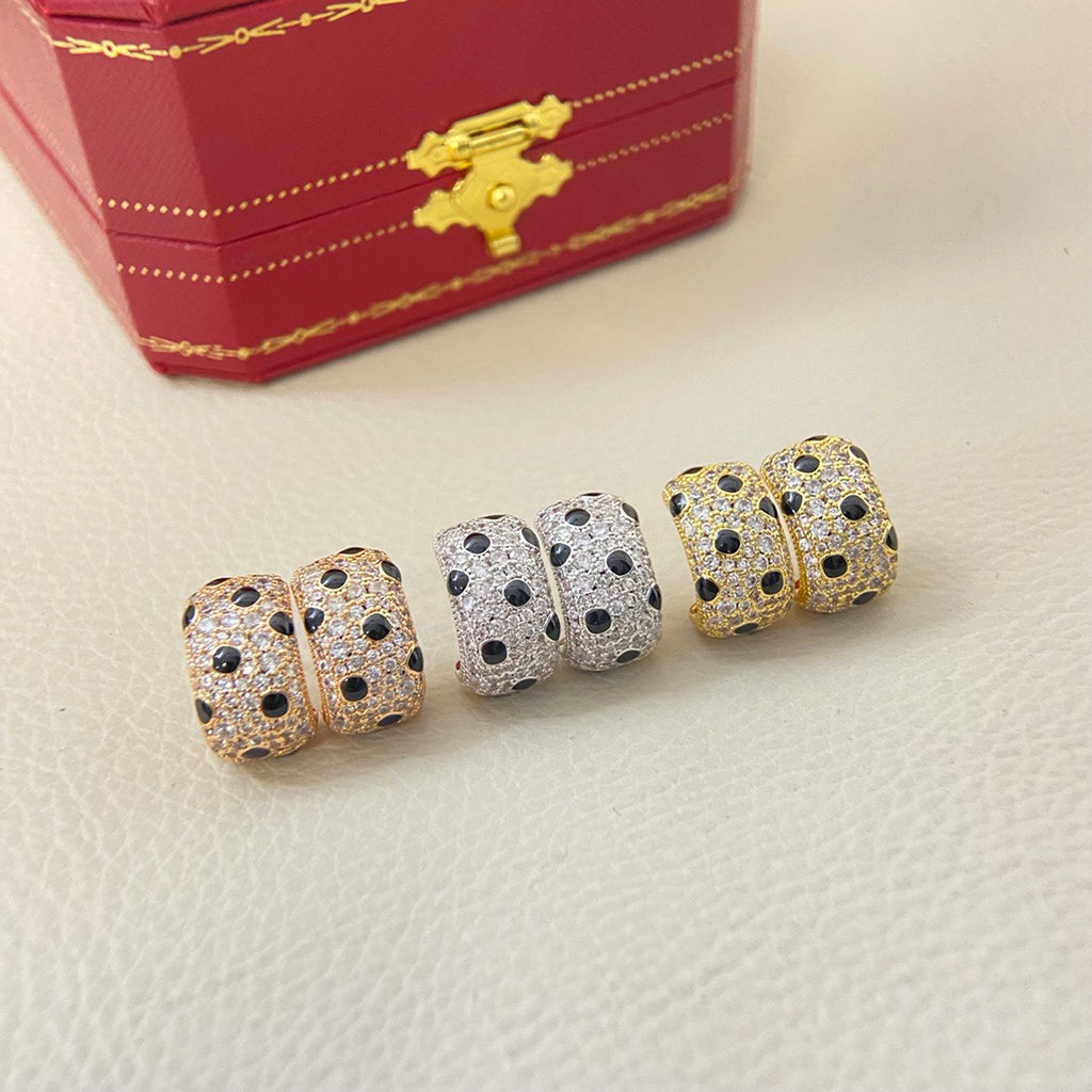 [Angela Jewelry]PANTHERE MINI FULL DIAMOND EARRINGS